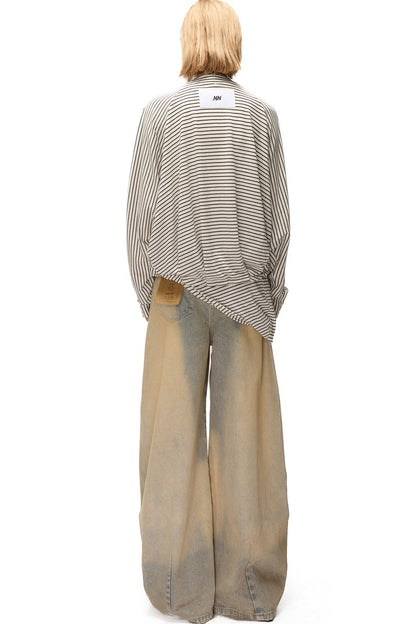 Wide-Leg Washed Vintage Scimitar Jeans