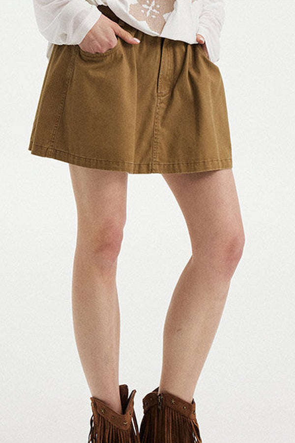 Washed Vintage Pleated Skirt