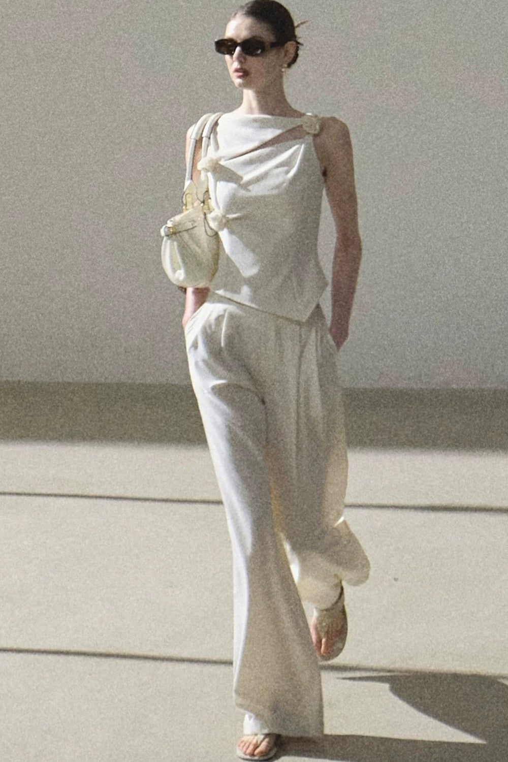 One-Shoulder Lyocell Wool Camisole
