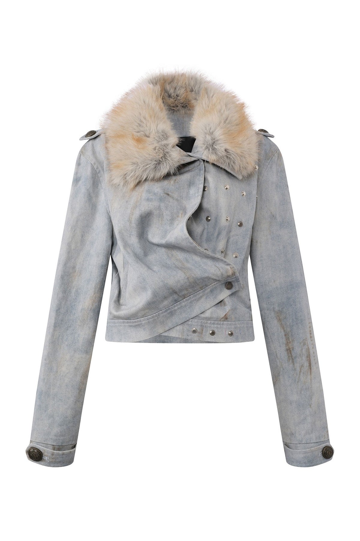 Punk Distressed Denim Jacket
