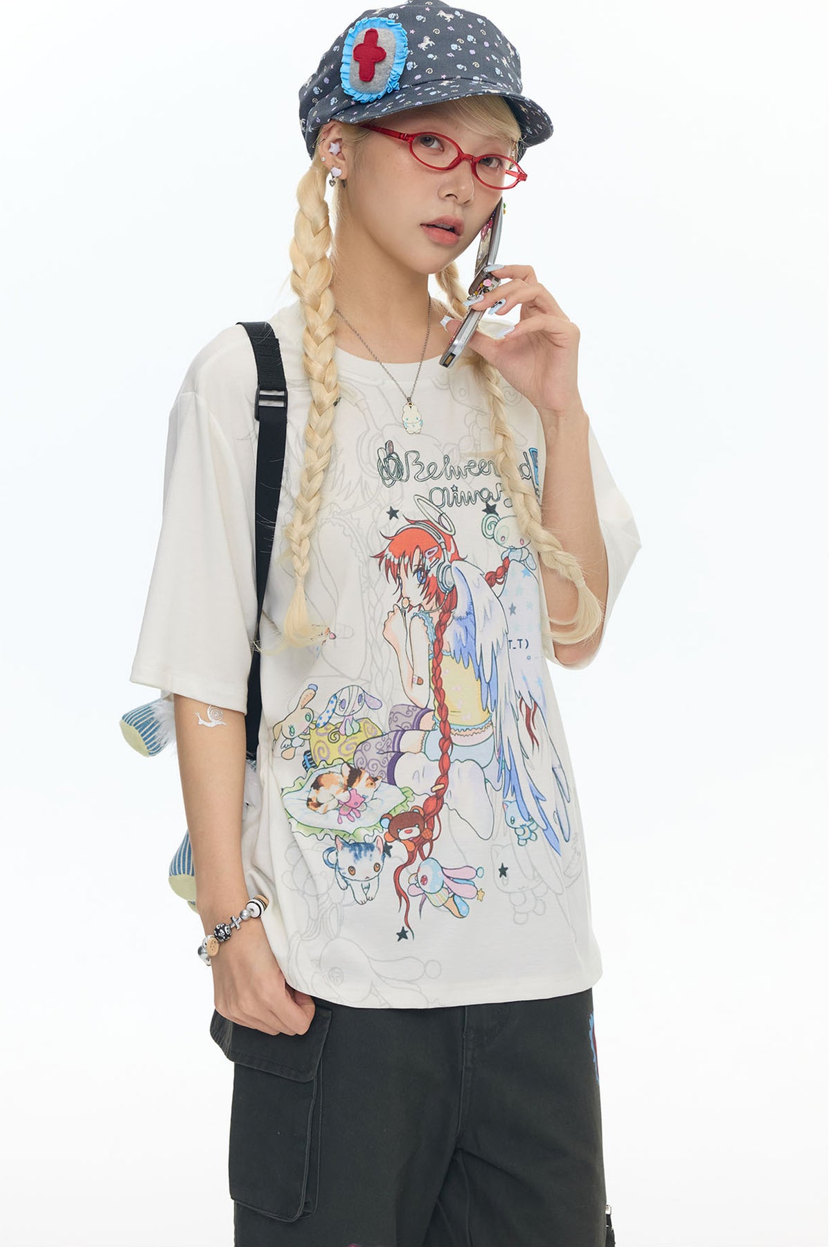 Two-Tone Frog Illustration T-Shirt