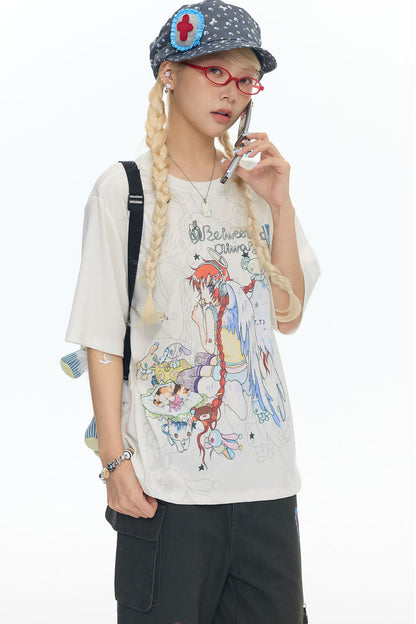 Two-Tone Frog Illustration T-Shirt