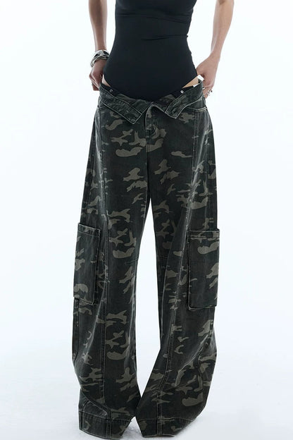 Pantaloni cargo scimitarra mimetici