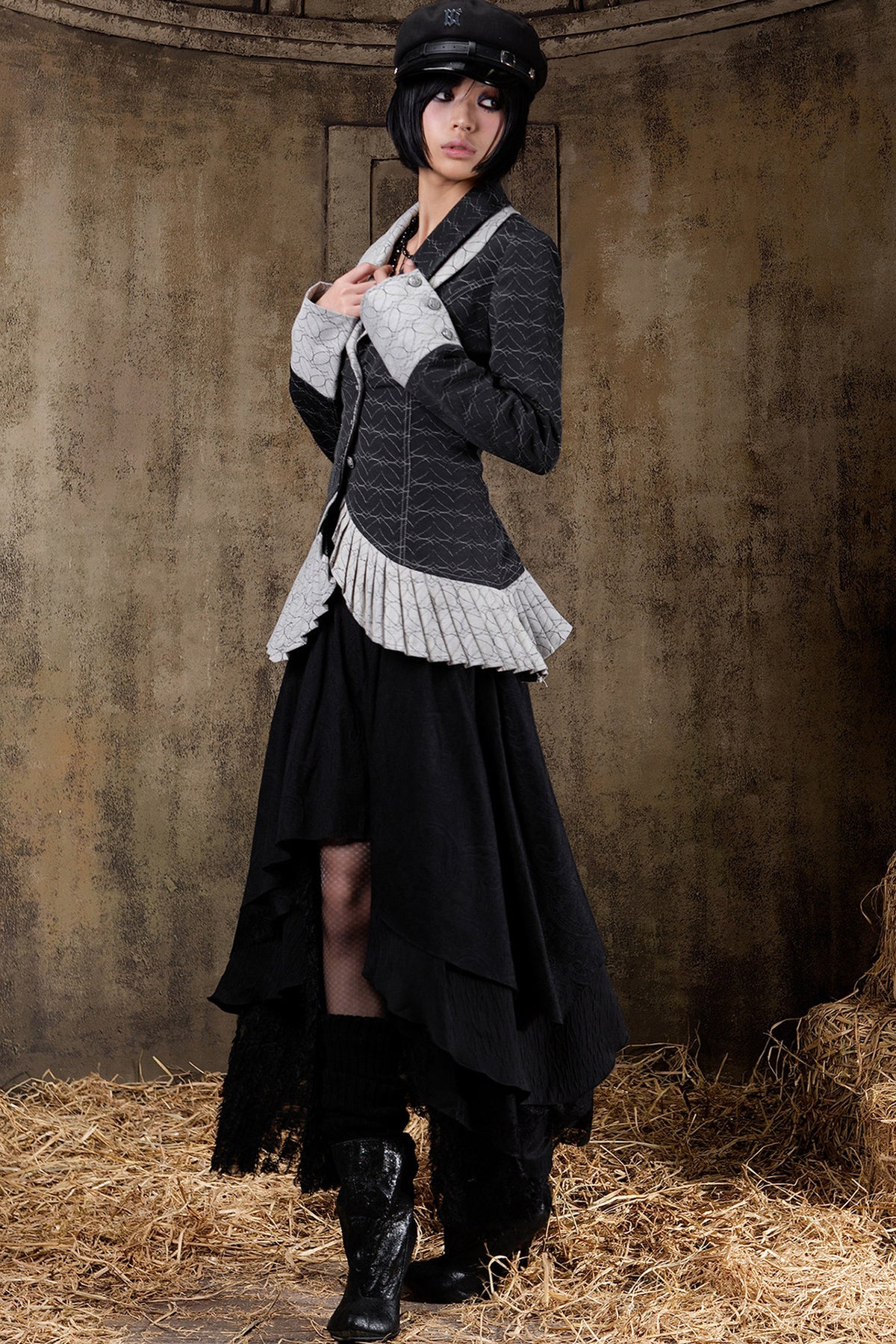 Asymmetrical Lapel Gothic Jacket