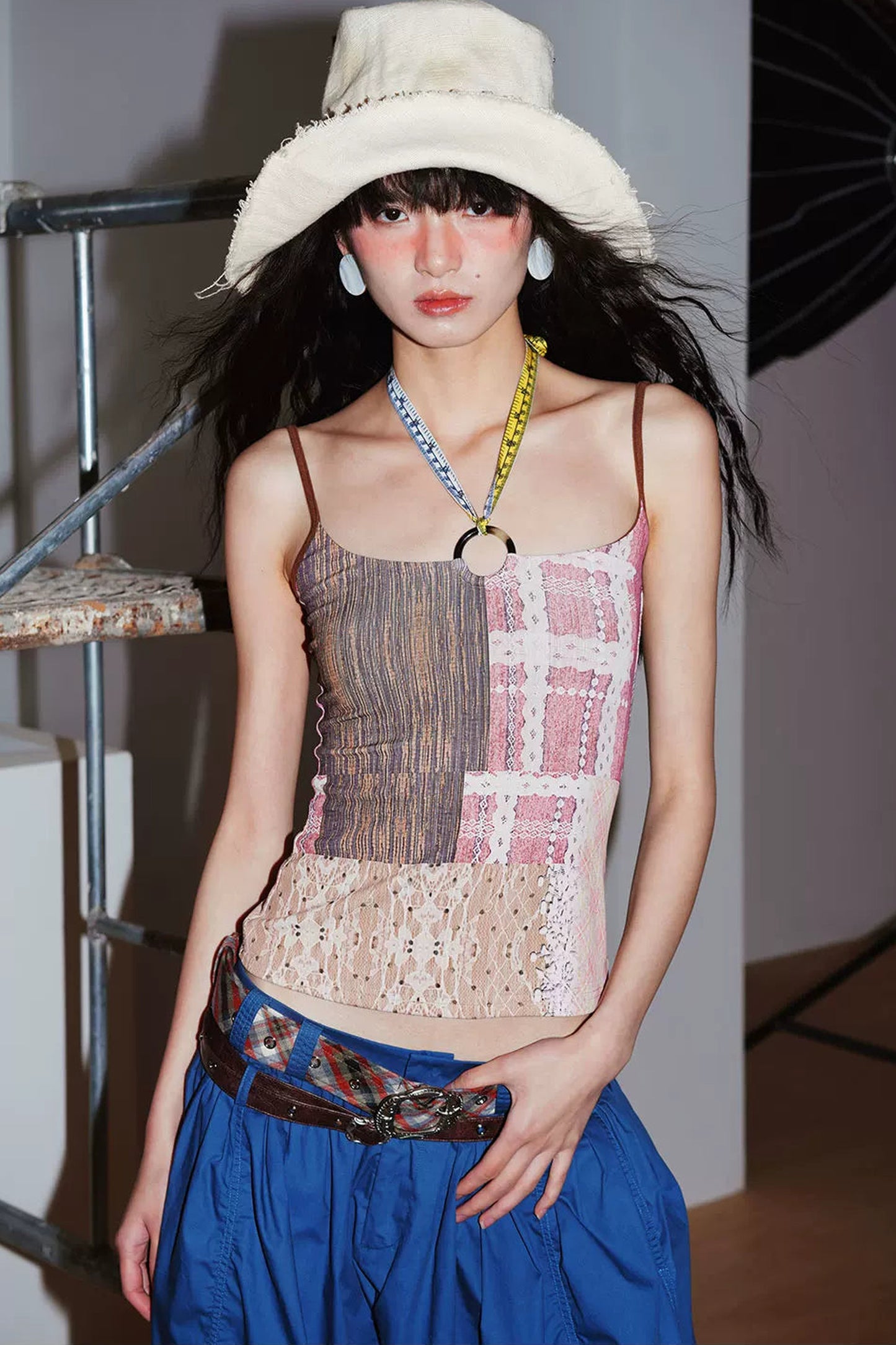 Retro Print Halter Camisole Top