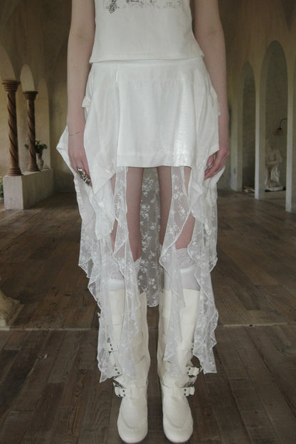 Patchwork Lace Trailing Skirt