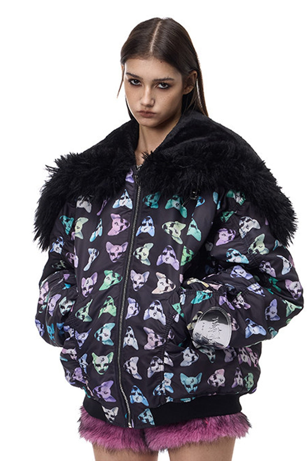 Cat Fur Collar Cotton Jacket