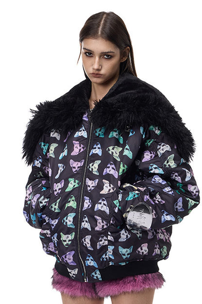 Cat Fur Collar Cotton Jacket