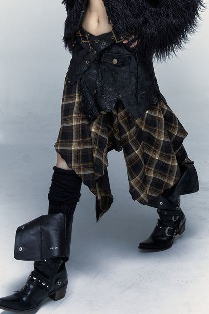 Dark Punk Patchwork Skirt
