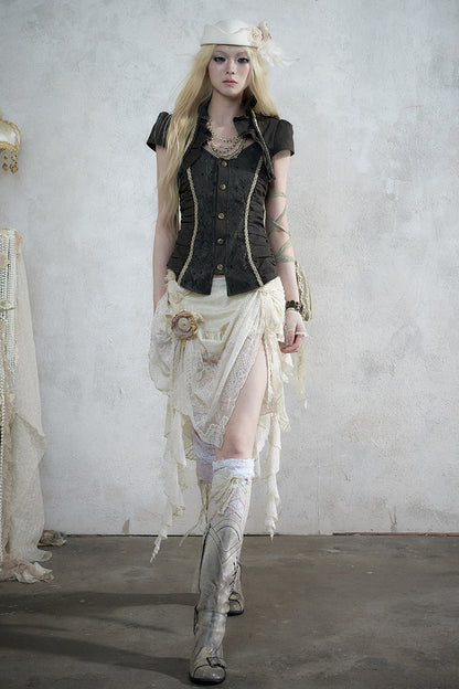 Baroque Asymmetrical Fishtail Skirt