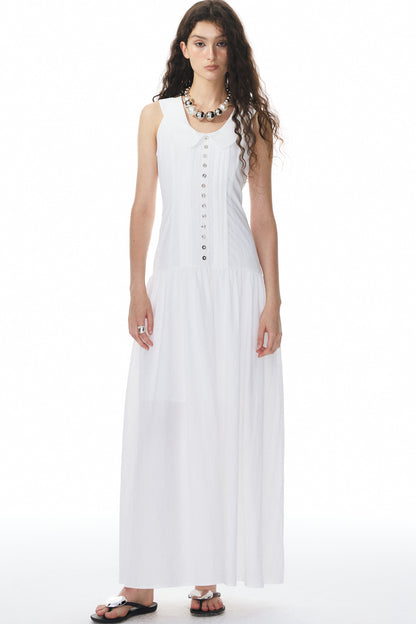 White Low-Neck Dress