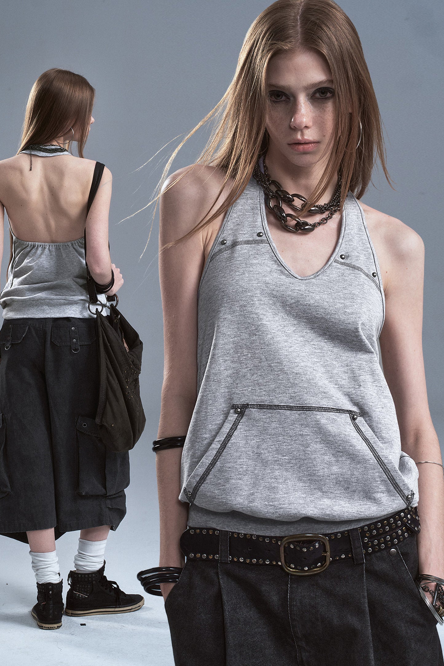 Halter Neck Color-Blocked Camisole