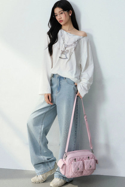 Pony Necklace Off-Shoulder Top Set-Up