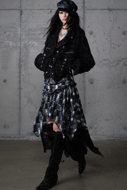 Functional Layered-Look Suede Jacket