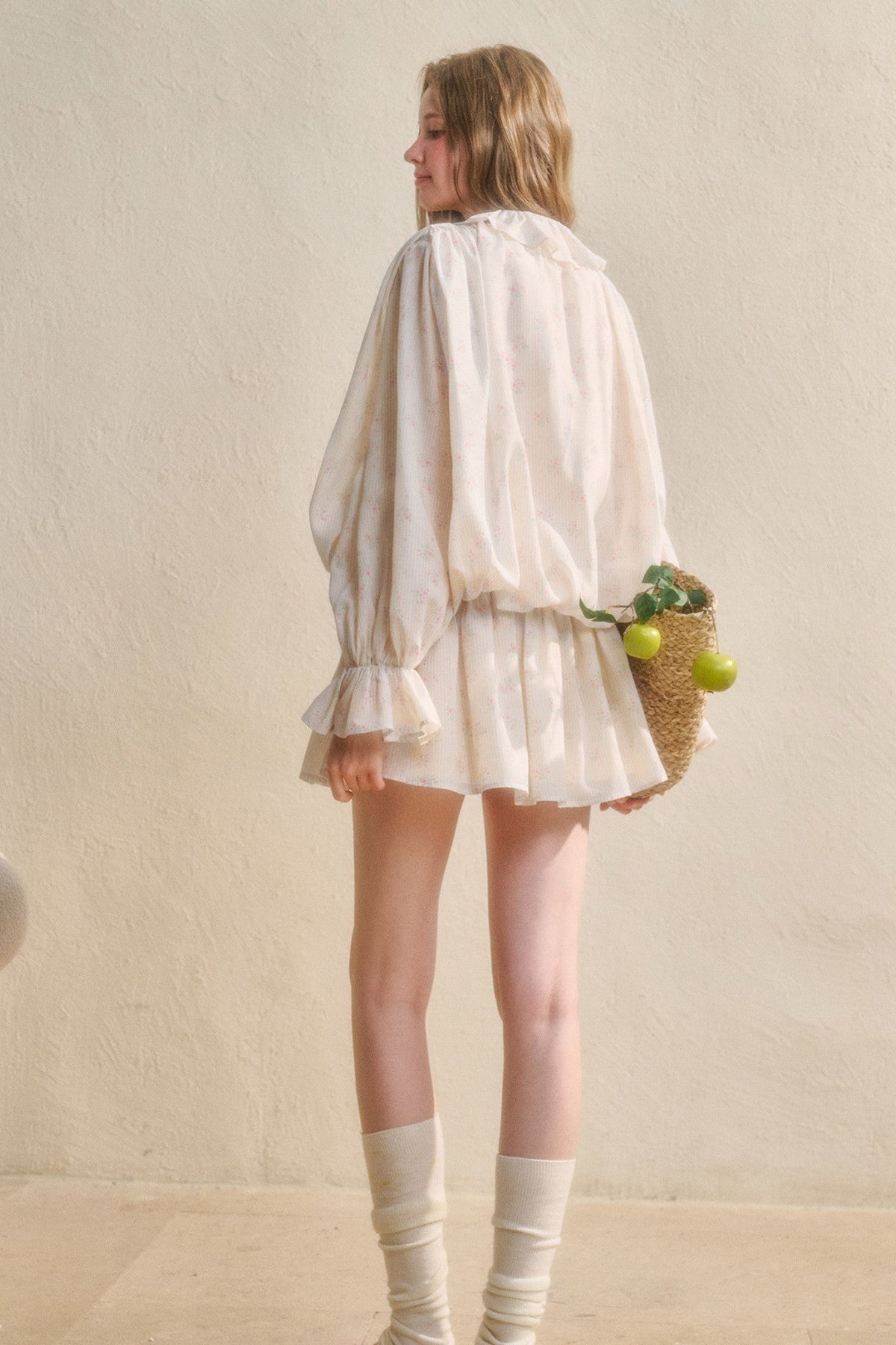 Floral Ruffle Shirt Dress