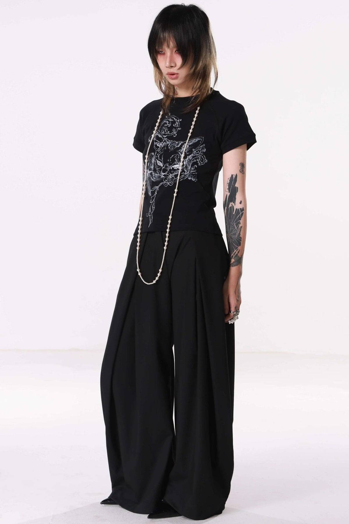 Pantalon drapé à jambes larges