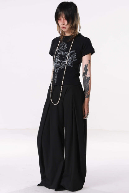 Pantalon drapé à jambes larges