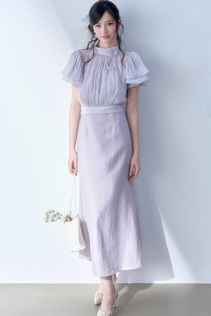 Floral Petal Flutter Sleeve Top Set-Up