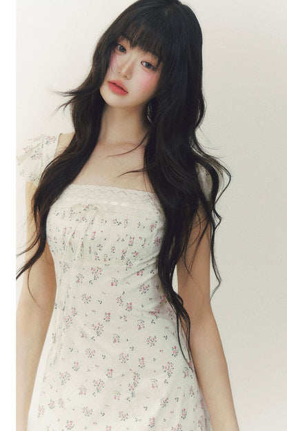 Floral Polka Dot A-Line Dress