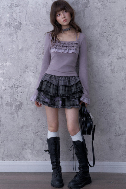 Light Purple Ruffled Top