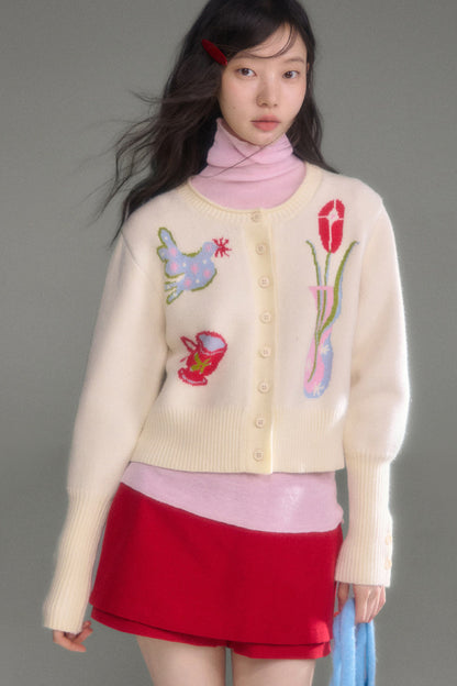 Red Berry A-Line Layered-Look Skirt