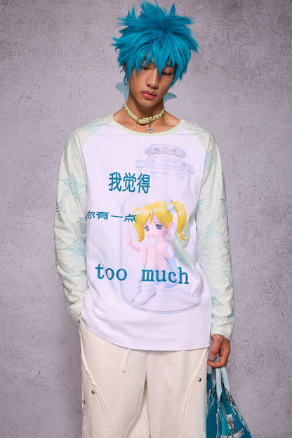 Girl Print Long-Sleeve Top