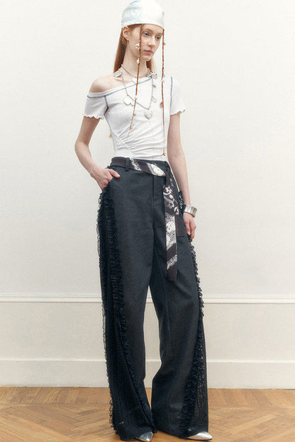 Asymmetrical Shoulder Short-Sleeve Top