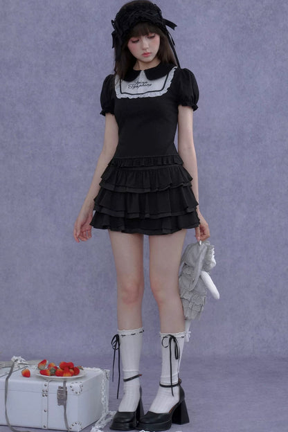 Dark Lolita Doll Collar Top Set-Up