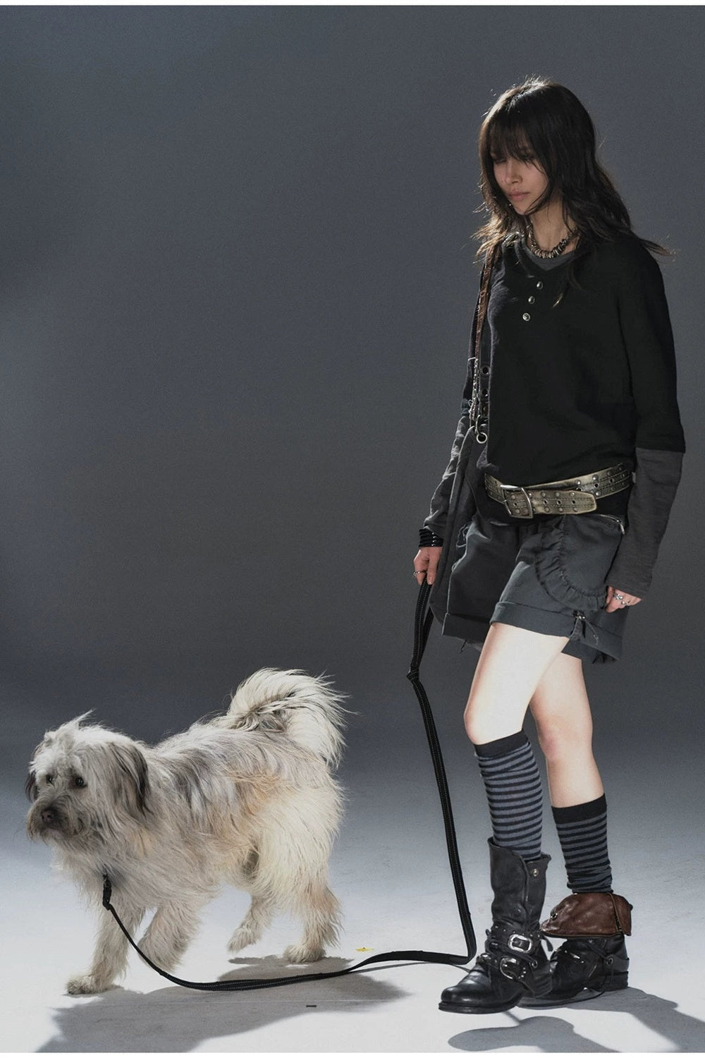 Shorts stile urbano plissettati multi-tasca