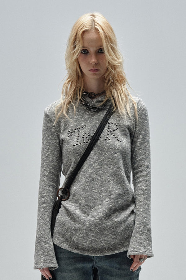 Metal Floral Hooded Sweater