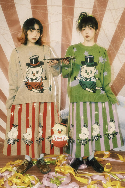 Fantasy Circus Peanut Puppet Star Knit Sweater