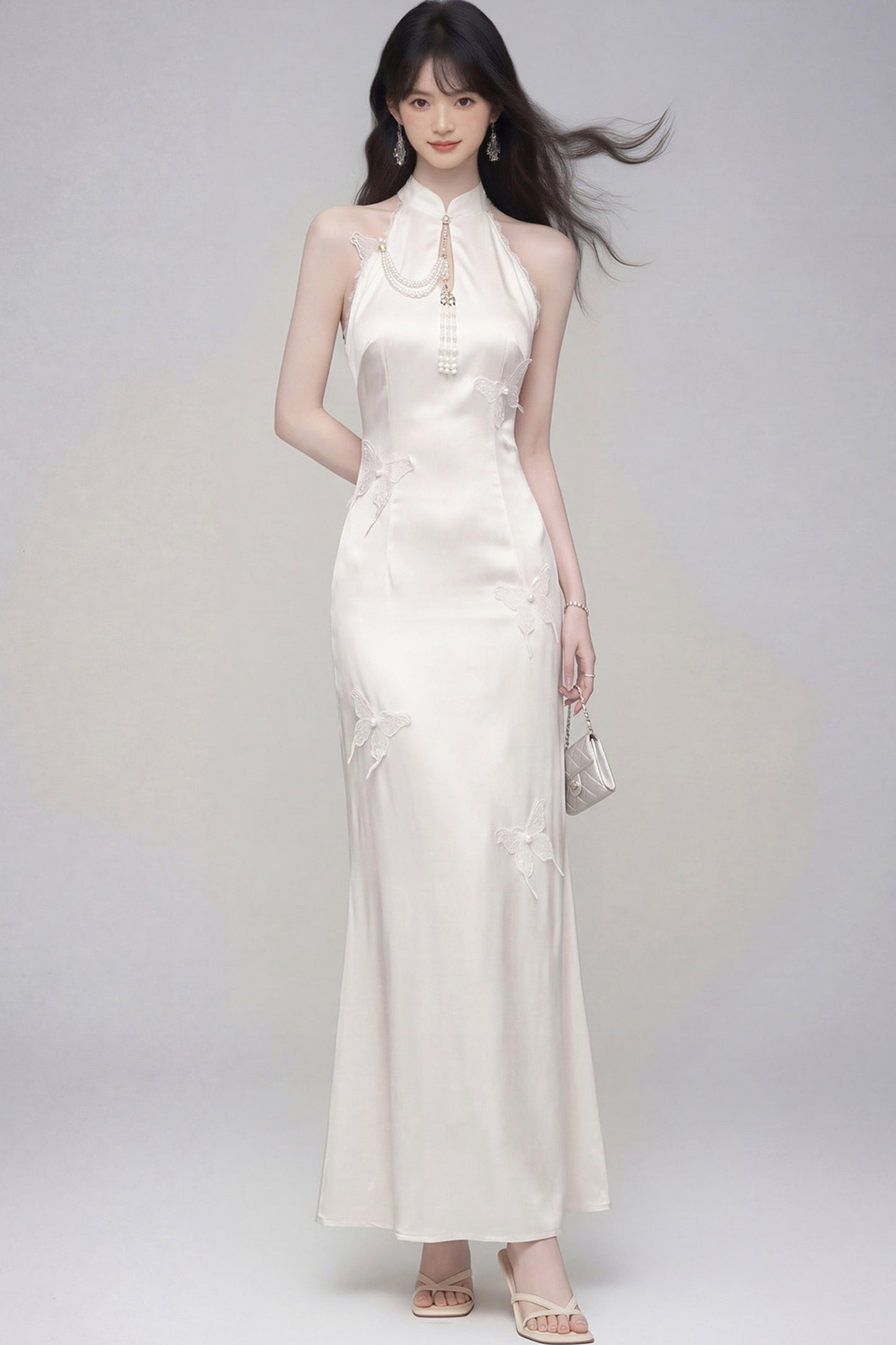 Butterfly Embroidered Cheongsam Dress
