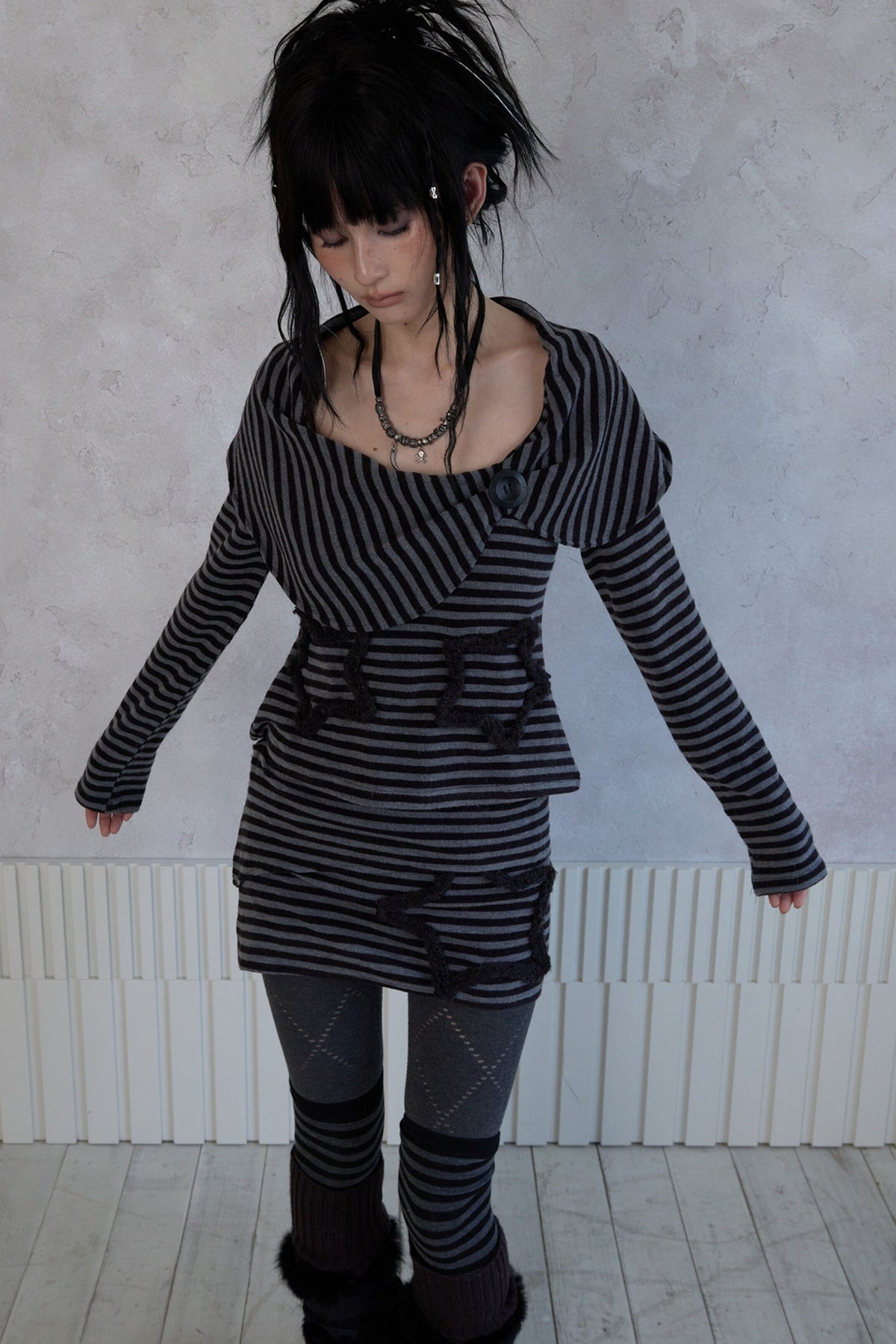 Striped Star Knit Top
