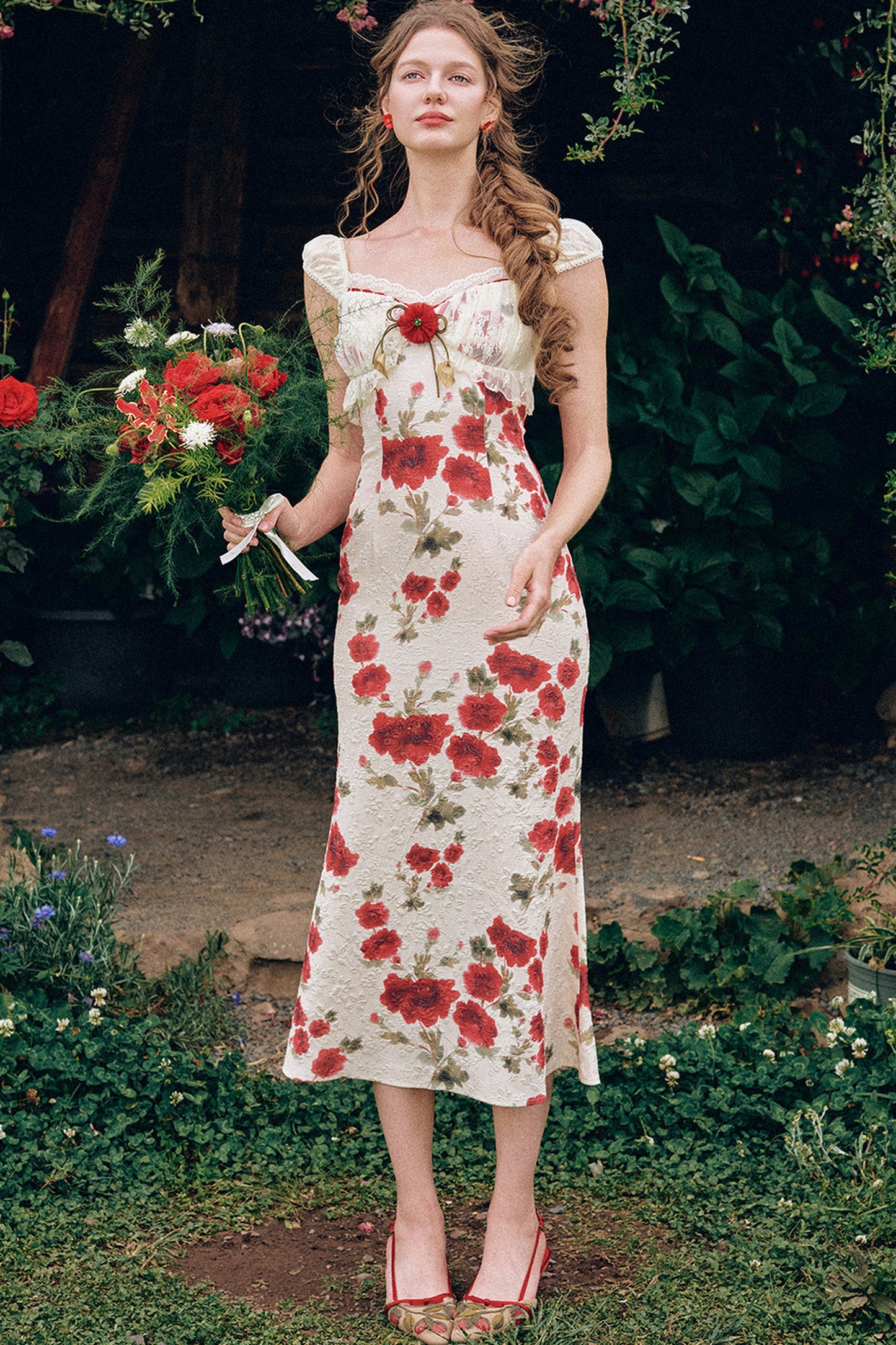 Rose Valley Floral Top and Skirt Set-Up