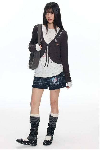 Snowflake Embroidered Cashmere Cardigan