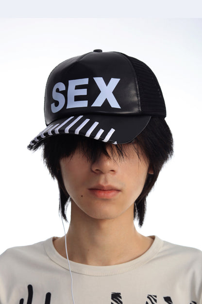 Leather Print Embroidered Baseball Cap