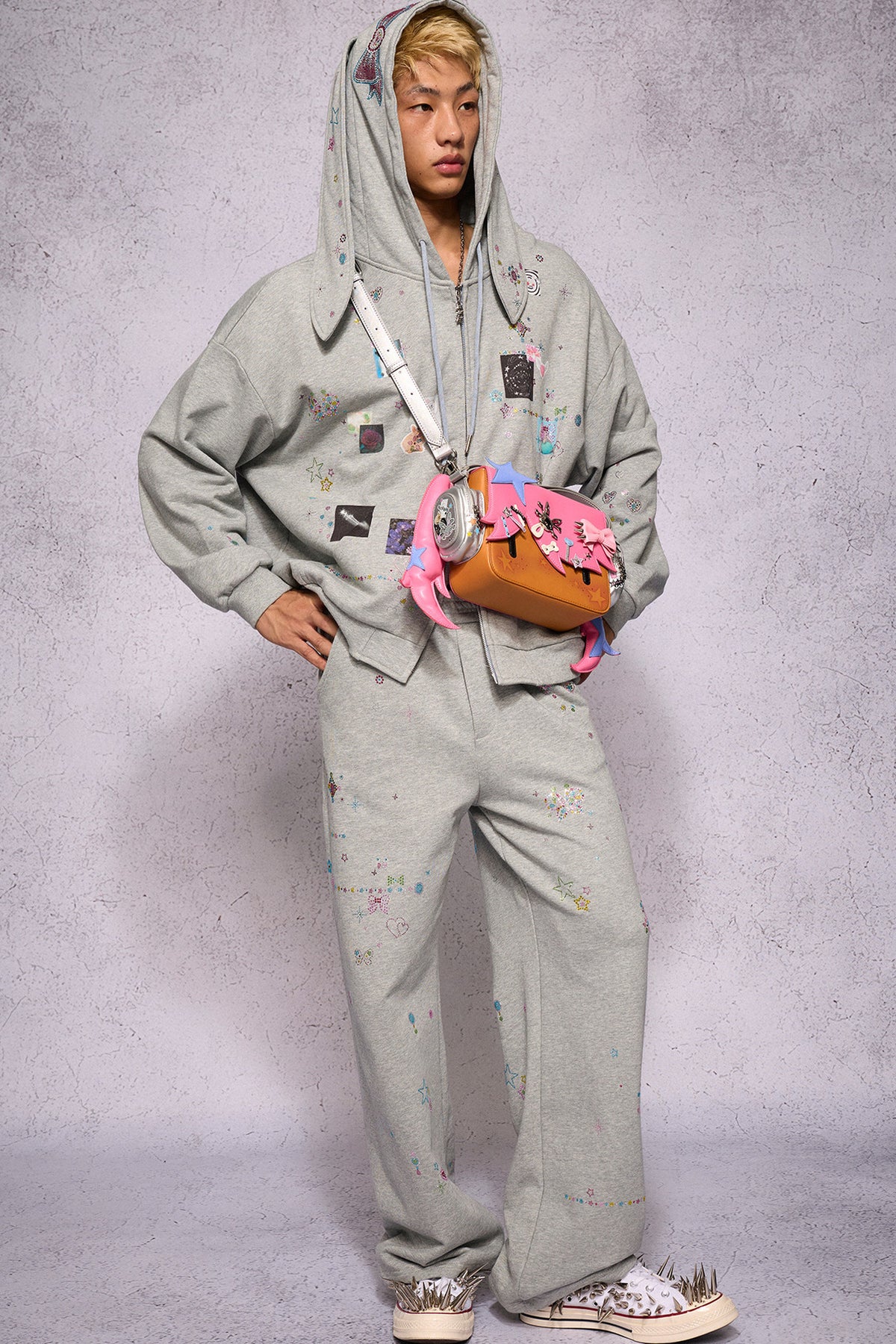 Rhinestone Embellished Sweatpants