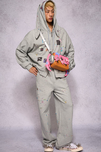 Rhinestone Embellished Sweatpants