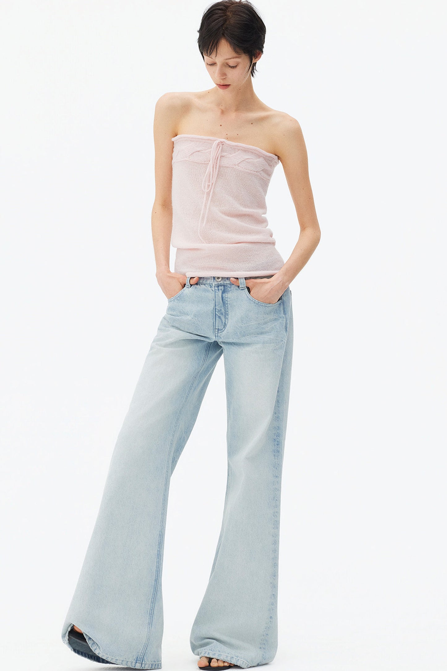 Wool Mohair Cable Knit Top