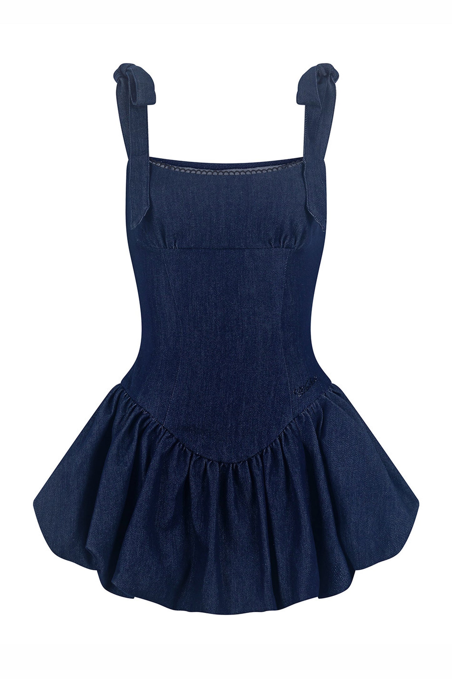 Sweet and Fashionable Puffy Denim Dress
