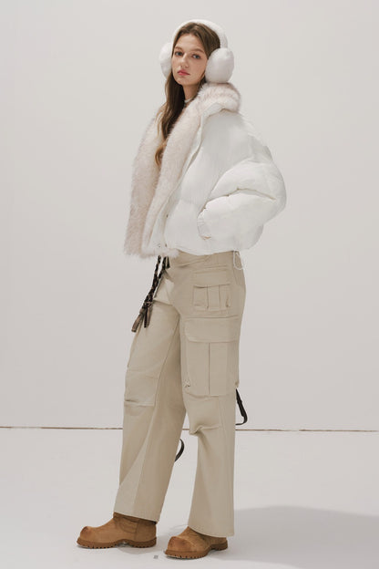 White Cotton Puffer Coat