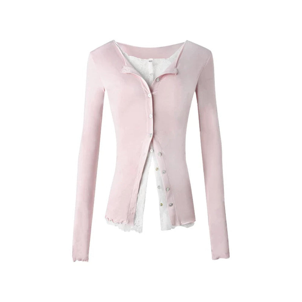 Lace Ruffle Two-Piece Cardigan