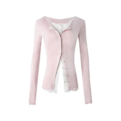 Lace Ruffle Two-Piece Cardigan