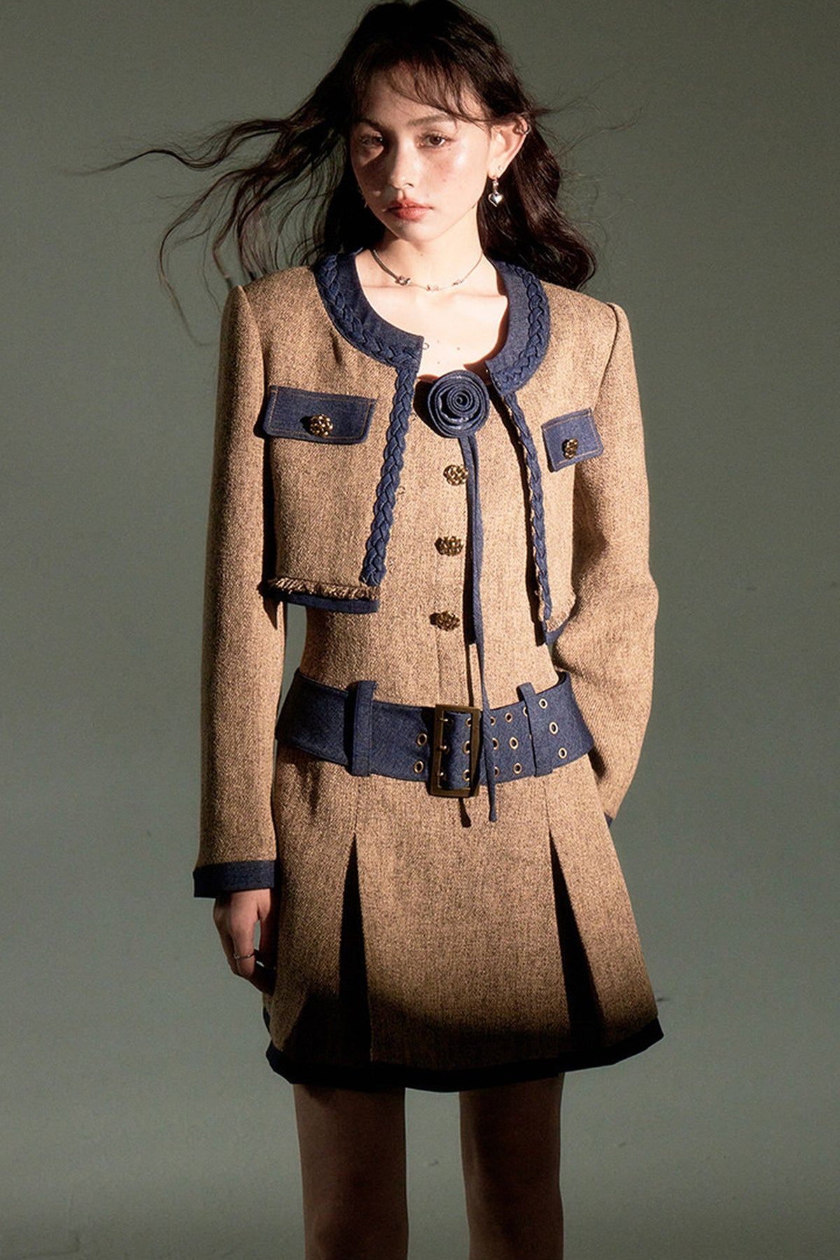 Elegant and Slimming 3D Rose Jacket Set-Up