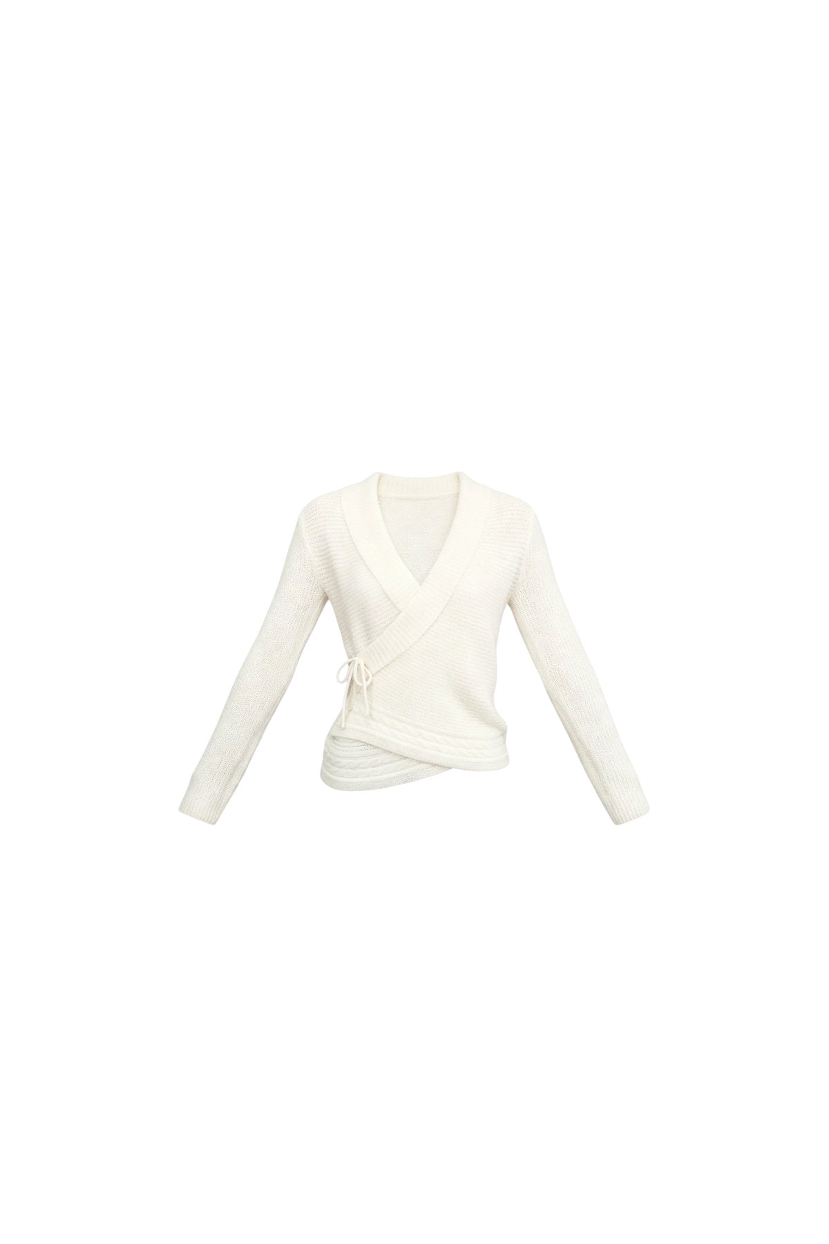 Top in maglia con scollo a V e bavero incrociato