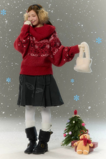 Fair Isle Large Collar Sweater