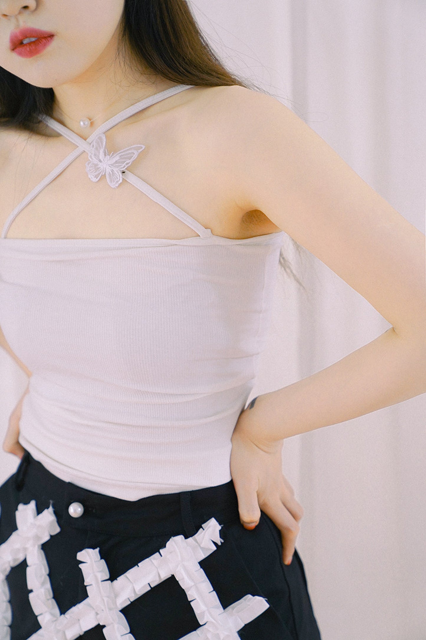 Butterfly Cross Strap Knit Camisole