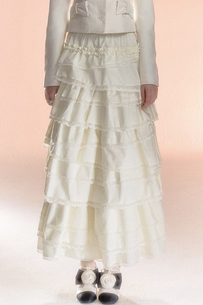 Multi-Layered Asymmetrical Lace Princess Skirt