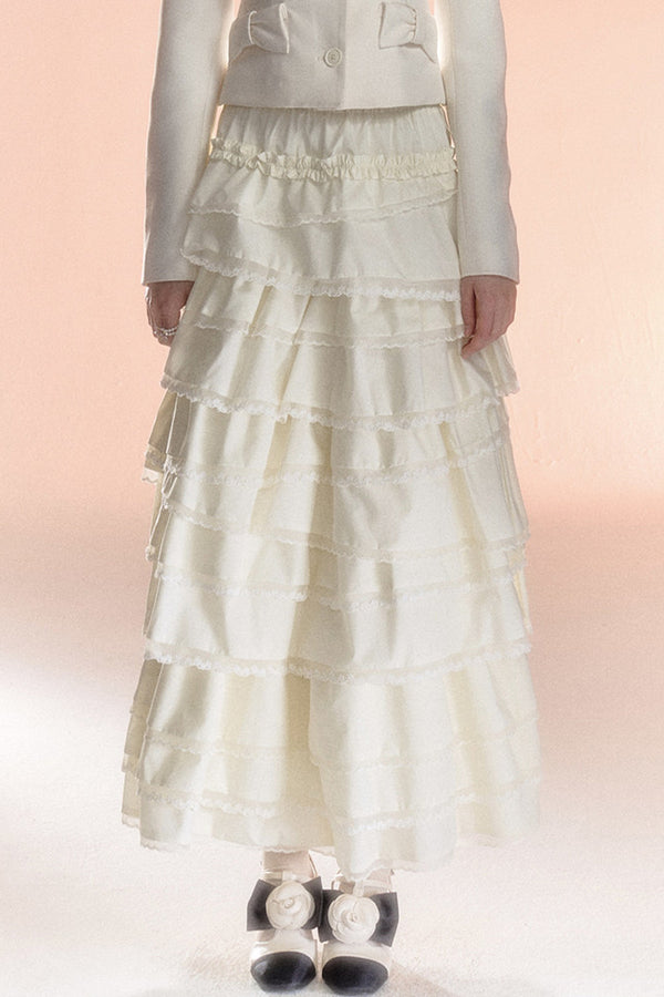 Multi-Layered Asymmetrical Lace Princess Skirt