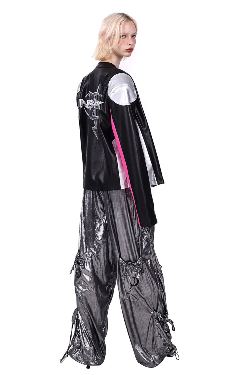 Cyberpunk Leather Shoulder Pad Motorcycle Jacket